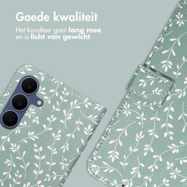 imoshion Design Bookcase Samsung Galaxy S25 FE - Smoke Green Flowers