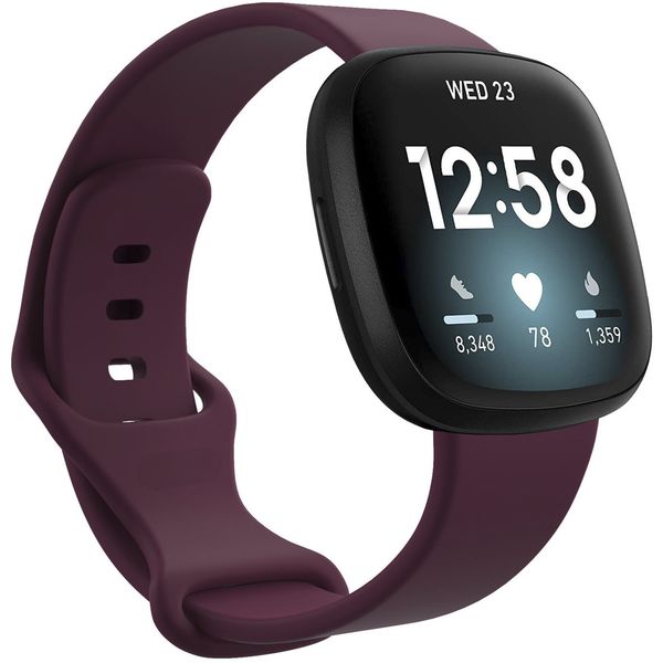 imoshion Siliconen bandje Fitbit Versa 4 / 3 / Sense (2) - Donkerrood