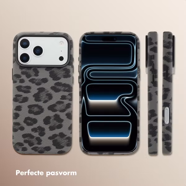 Selencia Sabi Backcover Panterprint met MagSafe Apple iPhone 17 Pro Max - Midnight Black