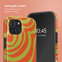 Selencia Vivid Backcover met MagSafe Apple iPhone 15 - Wavy Swirl Orange Fern