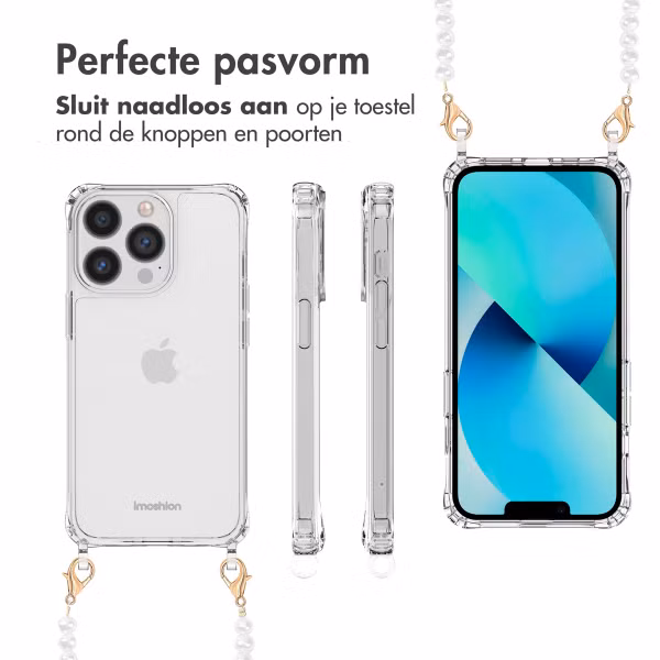 imoshion Backcover met koord + armband iPhone 13 Pro - Parels