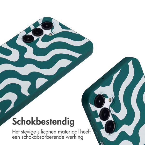 imoshion Siliconen design hoesje met koord Samsung Galaxy A16 - Petrol Green Groovy