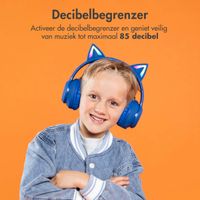 imoshion Kids LED Light Cat Ear Bluetooth Headphones - Kinder koptelefoon - Draadloze koptelefoon + AUX kabel - Cobalt Blue