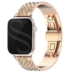 Selencia Stalen draak band Apple Watch Series 1 t/m 9 / SE (38/40/41 mm) | Series 10 (42 mm) - Rose Goud