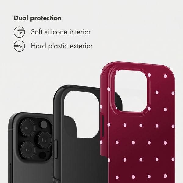 Selencia Vivid Back Cover Apple iPhone 16 Pro - Happy Dots Burgundy
