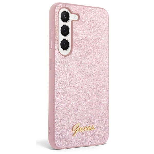 Guess Glitter Flakes Backcover Samsung Galaxy S24 - Roze