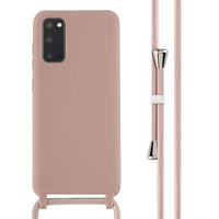 imoshion Siliconen hoesje met koord Samsung Galaxy S20 - Sand Pink