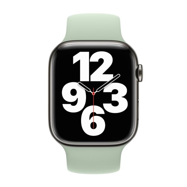 Apple Siliconen solobandje Apple Watch Series 1 - 9 / SE (38/40/41 mm) | Series 10 / 11 (42 mm) - Maat 8 - Mineral Green