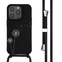 imoshion Siliconen design hoesje met koord iPhone 14 Pro - Dandelion Black