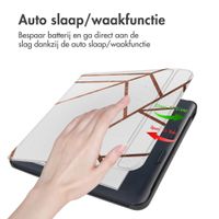 imoshion Design Slim Hard Case Sleepcover met stand Kobo Libra Colour - White Graphic