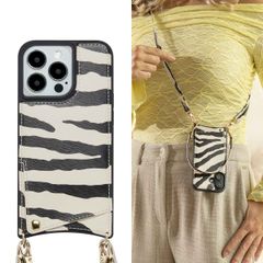 Selencia Nova Telefoonhoes met Koord en Pashouder Apple iPhone 13 Pro - Zazzy Zebra