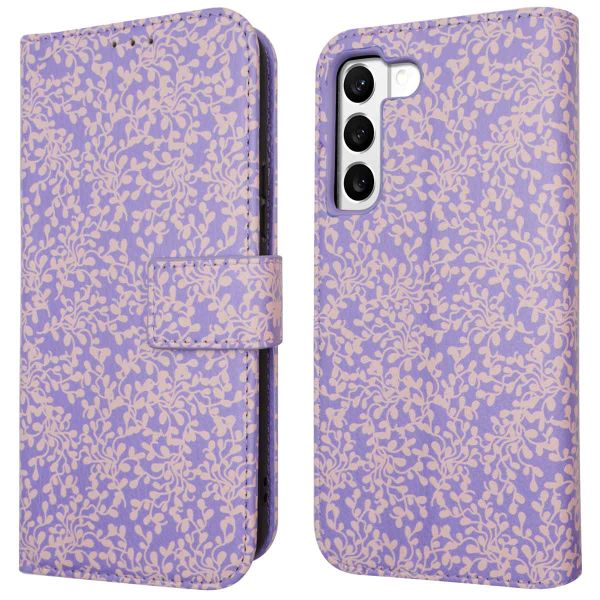 imoshion Design Bookcase Samsung Galaxy S22 - Purple White Flowers