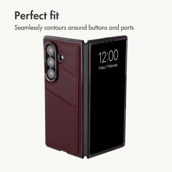 imoshion Faux Leather MagSafe Back Cover with Card Holder Samsung Galaxy Z Fold 8 Ultra - Wine Red