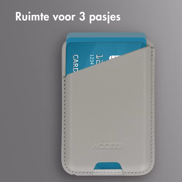 Accezz Magnetische Leren Kaarthouder - Geschikt voor Apple Find My - Light Grey