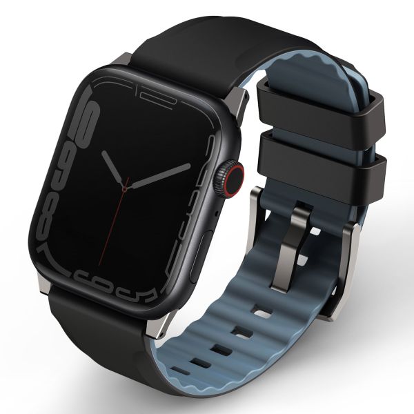 Uniq Linus AiroSoft™ Siliconen bandje Apple Watch Series 1 t/m 11 / SE / Ultra (44/45/46/49 mm) - Midnight Black