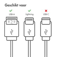 imoshion Lightning naar USB kabel - Non-MFi - Gevlochten textiel - 1 meter - Lila