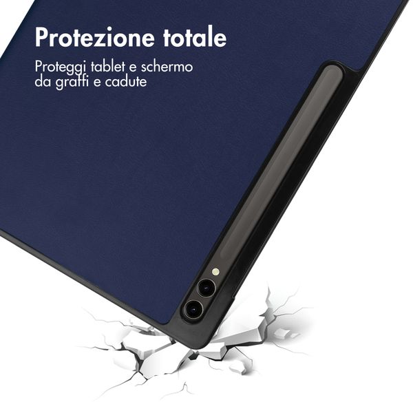 imoshion Trifold Bookcase Samsung Galaxy Tab S10 Ultra / Tab S9 Ultra - Donkerblauw