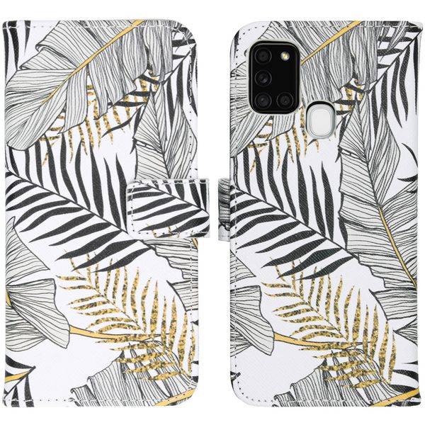 imoshion Design Softcase Bookcase Galaxy A21s - Glamour Botanic