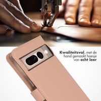 Selencia Echt Leren Bookcase Google Pixel 7 Pro - Roze