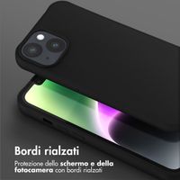 Selencia Siliconen hoesje met afneembaar koord Apple iPhone 14 - Zwart