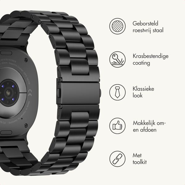 imoshion Stalen bandje Samsung Galaxy Watch 9 (40/44mm) / Watch 8 (40/44mm) / Classic (46mm) - Zwart