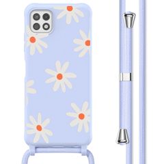 imoshion Siliconen design hoesje met koord Samsung Galaxy A22 (5G) - Lila Flower Distance