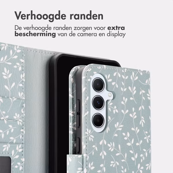 imoshion Design Bookcase Samsung Galaxy A56 - Smoke Green Flowers