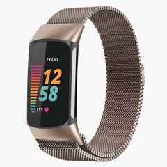 imoshion Milanees magnetisch bandje Fitbit Charge 5 - Maat M - Champagne