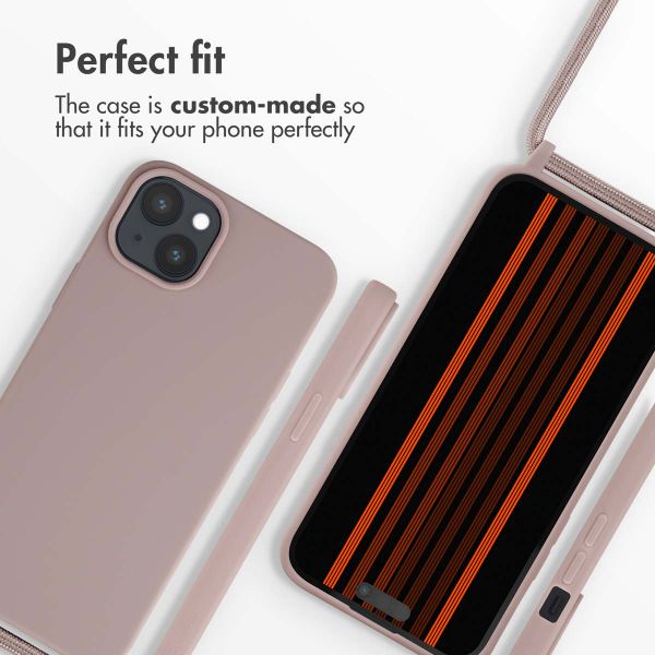 imoshion Silicone Case with Strap Apple iPhone 15 Plus - Sand Pink
