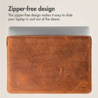 Accezz Leather laptop sleeve 13 inch - Cognac