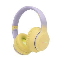imoshion Draadloze Kinderkoptelefoon LED Light - Decibelbegrenzer - Met AUX kabel - Lavender Lilac / Yellow