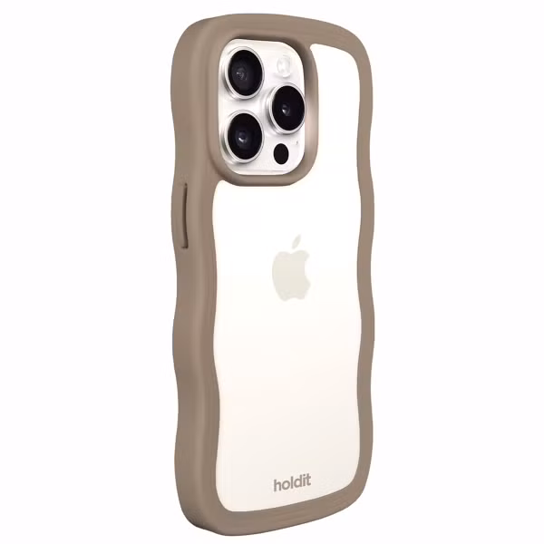 Holdit Wavy Case Apple iPhone 14 Pro Max - Mocha Brown / Transparent