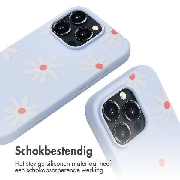 imoshion Siliconen design hoesje met koord iPhone 16 Pro Max - Lila Flower Distance