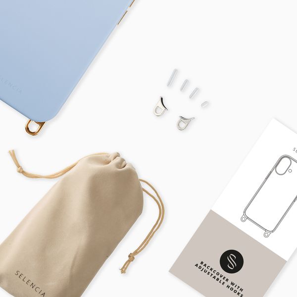 Selencia Rivièra MagSafe Backcover met afneembare haakjes iPhone 12 / 12 Pro - Powder Blue
