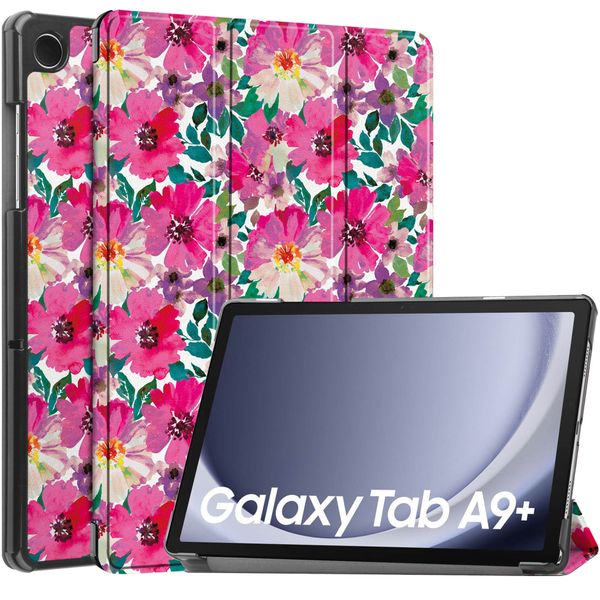 imoshion Trifold Design Bookcase Samsung Galaxy Tab A9 Plus - Floral Water Color