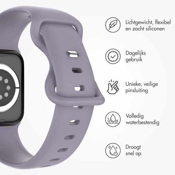 imoshion Siliconen⁺ bandje Apple Watch Series 1 t/m 9 / SE (38/40/41 mm) | Series 10 (42 mm) - Lavender - Maat S/M