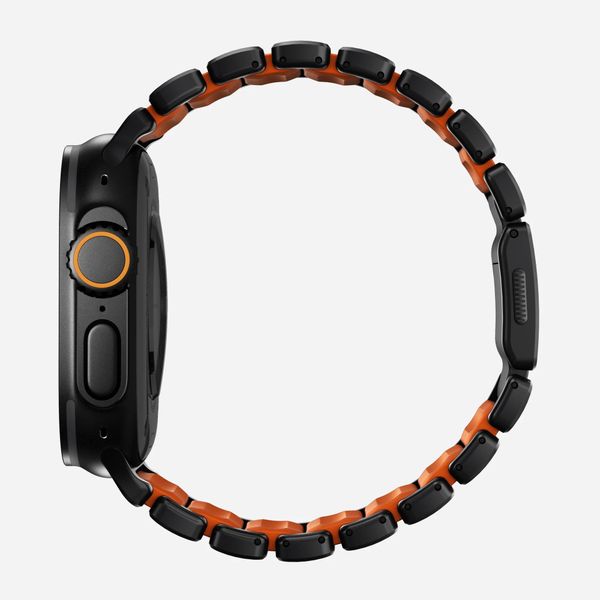 Nomad Stratos Band Apple Watch Series 1 - 11 / SE / Ultra (44/45/46/49 mm) - Ultra Orange / Black Titanium