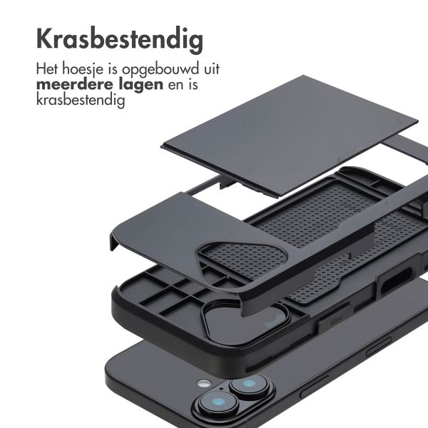 imoshion Backcover met pasjeshouder Apple iPhone 16 - Zwart