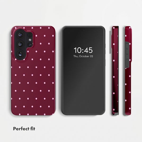 Selencia Vivid Back Cover with MagSafe Samsung Galaxy S26 Ultra - Happy Dots Burgundy