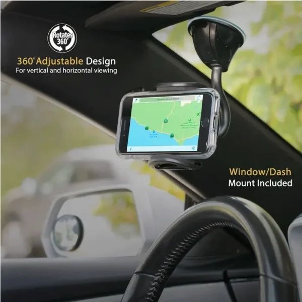 Scosche StuckUp™ 4-in-1 Telefoonhouder Auto - Universeel - Dashboard / Voorruit / Ventilatierooster / Bekerhouder - Zwart