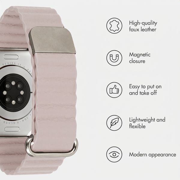 imoshion Magnetic Faux Leather Band Apple Watch | 44/45/46/49 mm - Beige