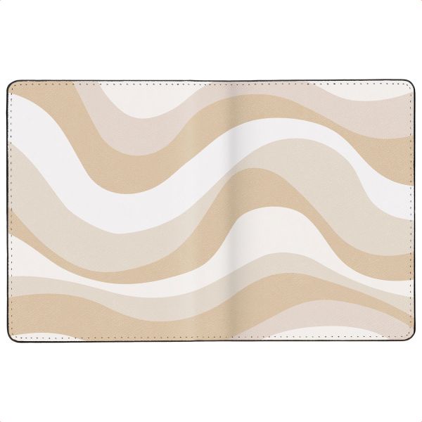 Selencia Paspoorthoes - Kunstleren cover voor je paspoort - Desert Waves Beige