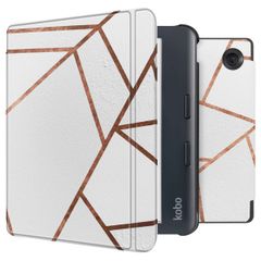 imoshion Design Slim Hard Case Sleepcover met stand Kobo Libra Colour - White Graphic