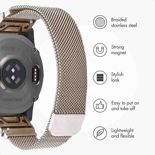 imoshion QuickFit® Milanese Band - Garmin 20 mm Connector - Size L/XL - Starlight