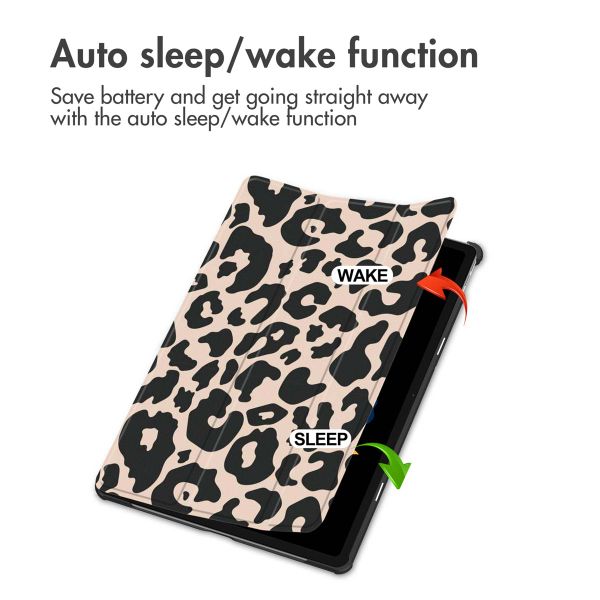 imoshion Design Trifold Bookcase Lenovo Idea Tab Plus - Leopard
