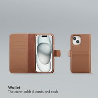 Selencia Olyn Detachable Bookcase with MagSafe Apple iPhone 15 - Brown