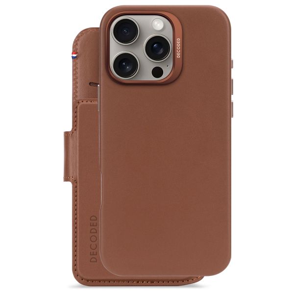 Decoded 2 in 1 Leather Detachable Wallet MagSafe Apple iPhone 16 Pro Max - Tan
