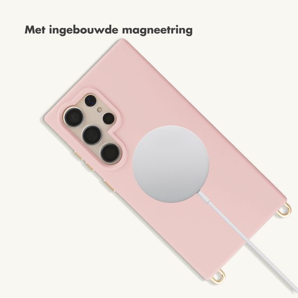 Selencia Rivièra MagSafe Backcover met afneembare haakjes Samsung Galaxy S24 Ultra - Sorbet Pink