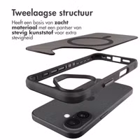 imoshion Rugged Hybrid Carbon Case met MagSafe Apple iPhone 16 - Zwart
