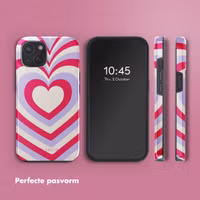 Selencia Vivid Backcover met MagSafe Apple iPhone 15 - Double Hearts Rubine Red Lilac